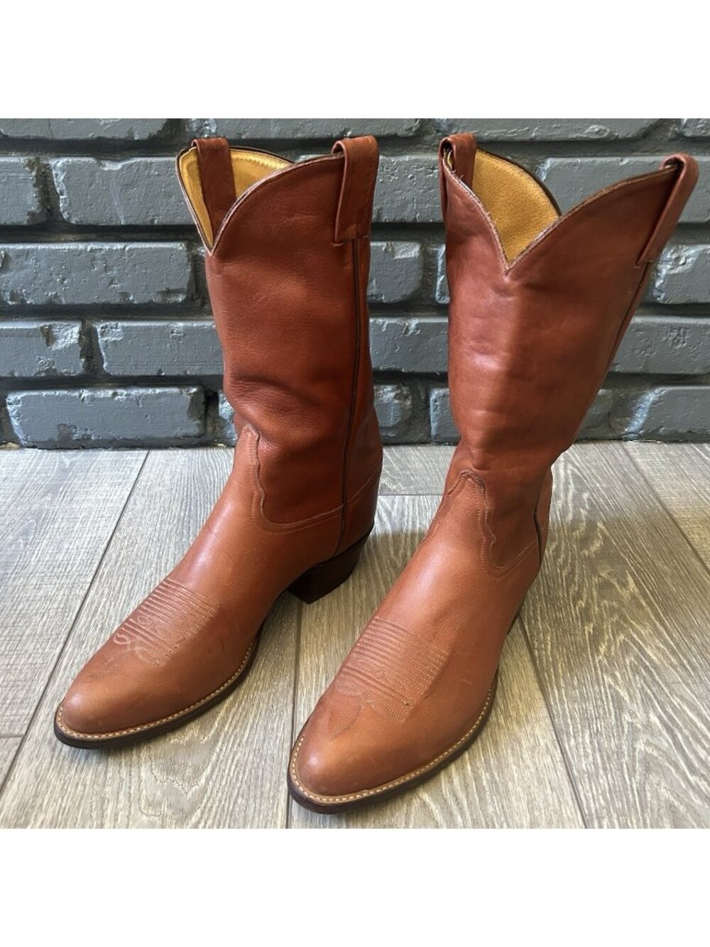 Tony Lama Vintage Classic Brown Western Cowboy Boots Mens 11 D
